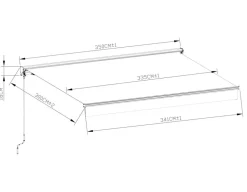 Ask Manuel Markise - Semikassette - 3,5 x 3 m - Hvid/Beige