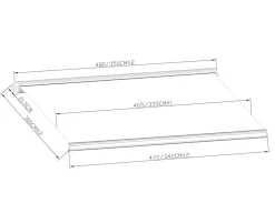 Bøg Markise - m/motor & LED-lys - 4,8 x 3 m - Hvid/Beige
