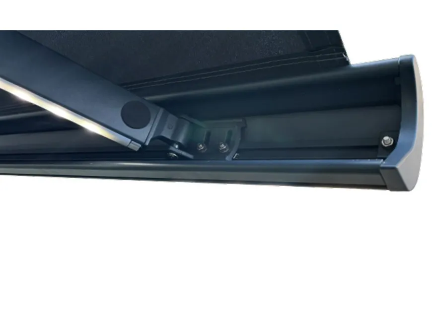 Bøg Markise - m/motor & LED-lys - 4,8 x 3 m - Grå/Grå