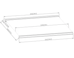 Bøg Markise - m/motor & LED-lys - 3,5 x 3 m - Hvid/Beige
