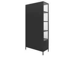 Brande Vitrineskab i Metal - 92x40x201,5 cm - Sort