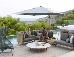 Cane-line Hyde, Hængeparasol, Tilt, 3 x 3 m, Antracit, Trælook