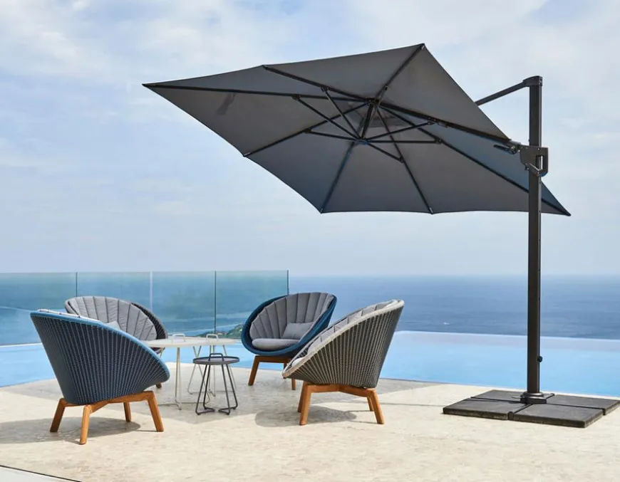 Cane-line Hyde, Hængeparasol, Tilt, 3 x 3 m, Antracit grey