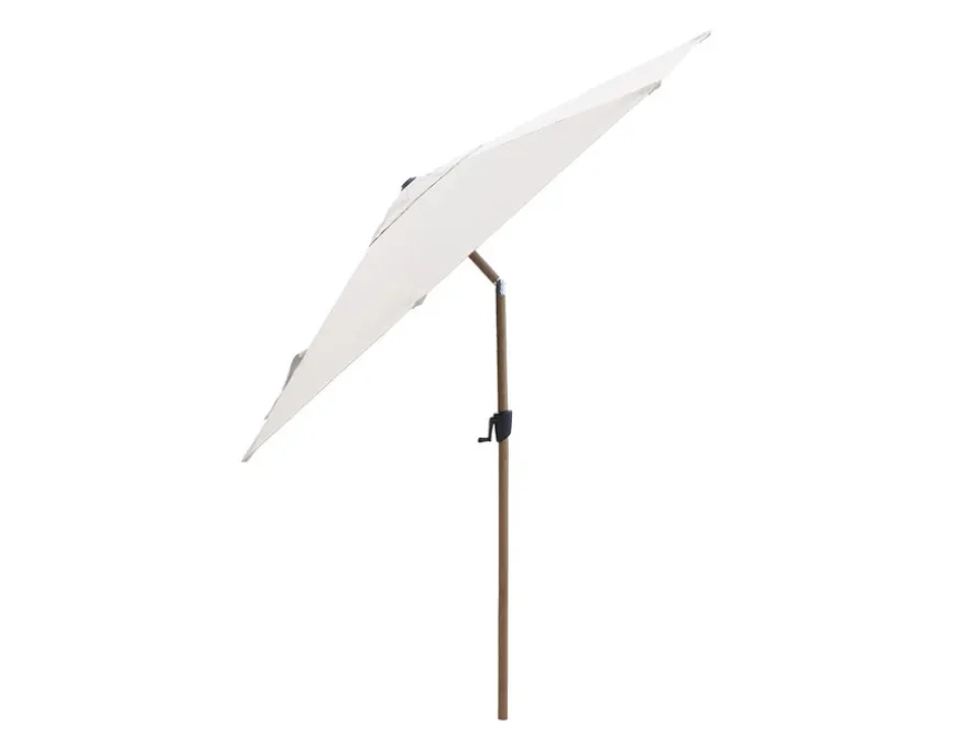 Cane-line Sunshade Parasol, Ø 3 meter, m/tilt, m/stok i trælook, Dusty White