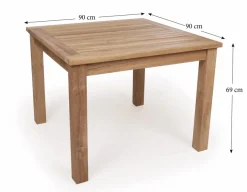 Colorado Teak Diningbord - 90x90 cm