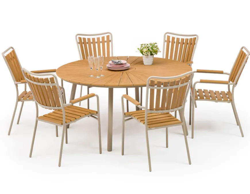 DaneLine Adam Havebord - Nonwood - Ø150 cm - Latte