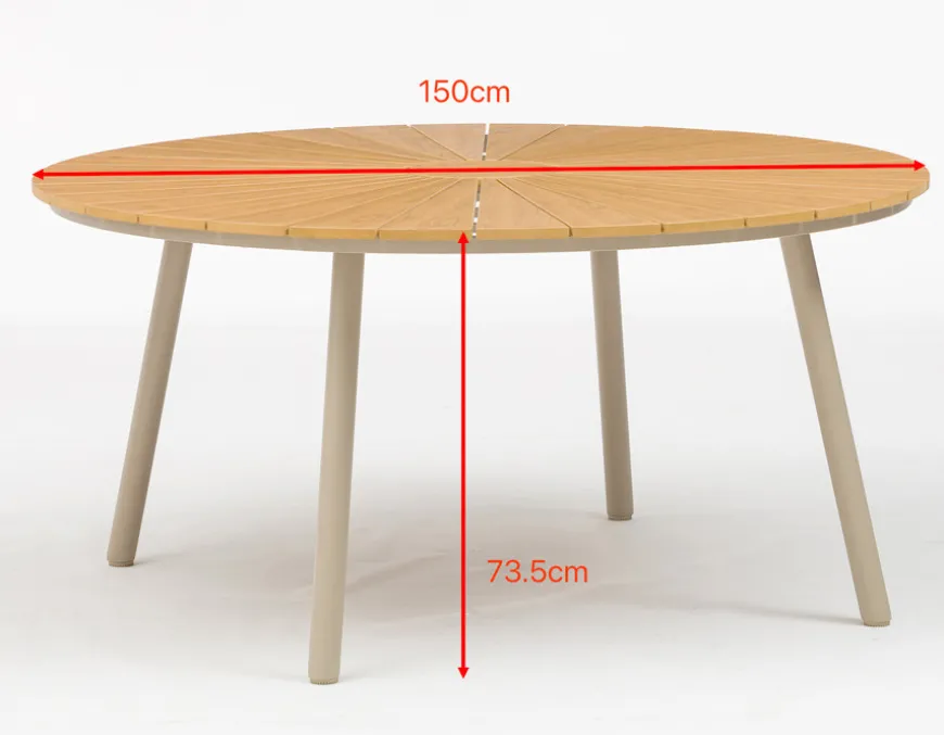DaneLine Adam Havebord - Nonwood - Ø150 cm - Latte