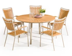 DaneLine Adam Havebord - Nonwood - Ø130 cm - Latte