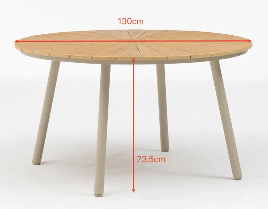 DaneLine Adam Havebord - Nonwood - Ø130 cm - Latte