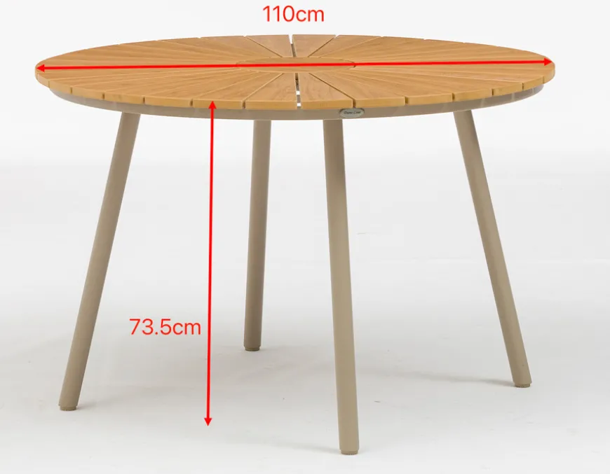 DaneLine Adam Havebord - Nonwood - Ø110 cm - Latte