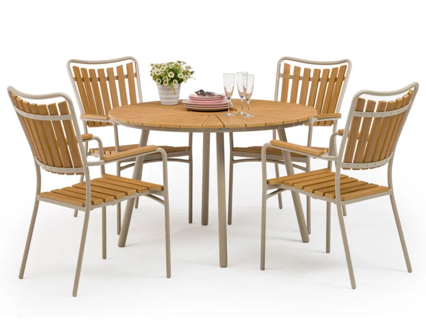 DaneLine Adam Havebord - Nonwood - Ø110 cm - Latte