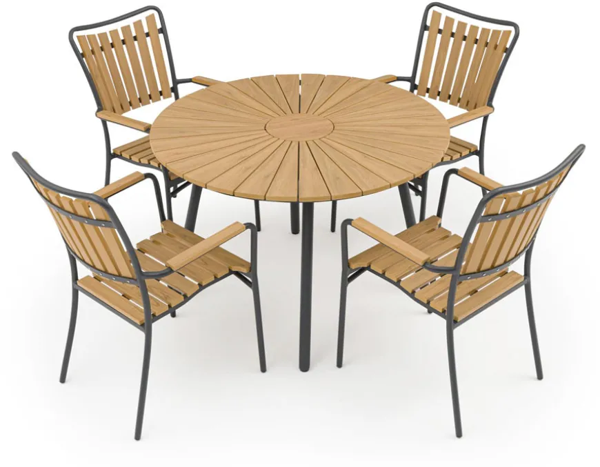 DaneLine Adam Havebord - Nonwood - Ø110 cm - Grå