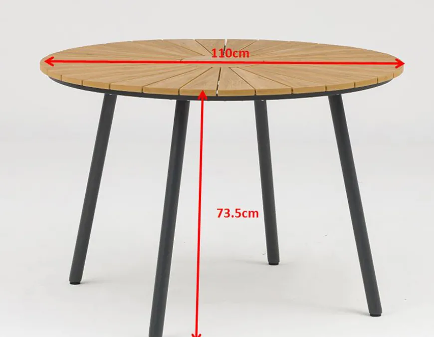 DaneLine Adam Havebord - Nonwood - Ø110 cm - Grå
