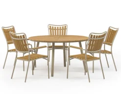 DaneLine Adam Havemøbelsæt - Nonwood - Ø130 cm - Latte