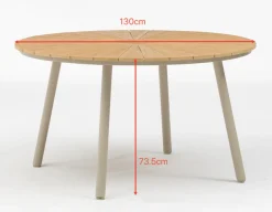 DaneLine Adam Havemøbelsæt - Nonwood - Ø130 cm - Latte