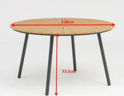 DaneLine Adam Havemøbelsæt - Nonwood - Ø130 cm - Grå