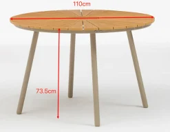 DaneLine Adam Havemøbelsæt - Nonwood - Ø110 cm - Latte
