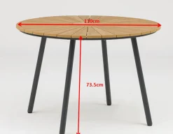 DaneLine Adam Havemøbelsæt - Nonwood - Ø110 cm - Grå