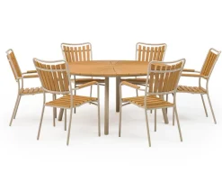 DaneLine Adam Havemøbelsæt - Nonwood - Ø150 cm - Latte