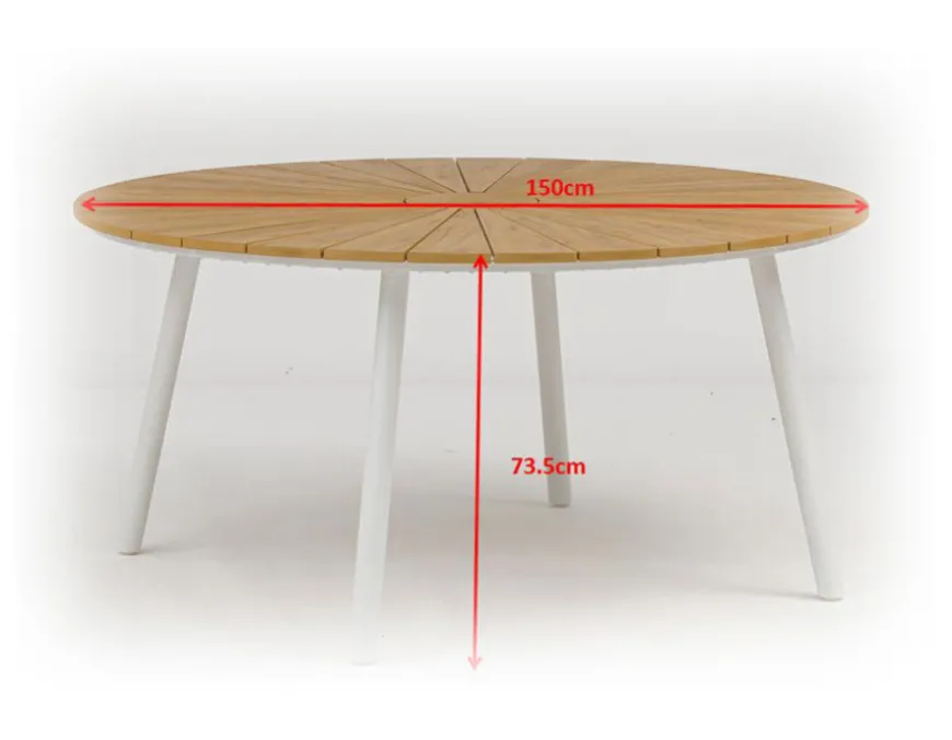 DaneLine Adam Havemøbelsæt - Nonwood - Ø150 cm - Hvid