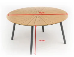 DaneLine Adam Havemøbelsæt - Nonwood - Ø150 cm - Grå