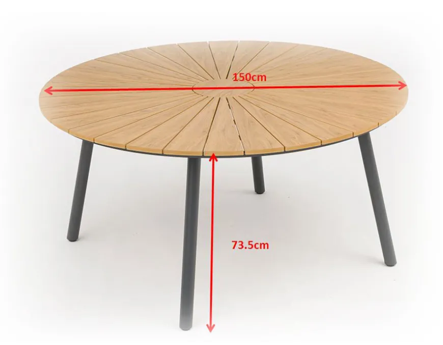 DaneLine Adam Havemøbelsæt - Nonwood - Ø150 cm - Grå