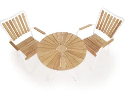 DaneLine Eva Teak Cafésæt - Ø70 cm - Hvid