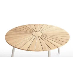 DaneLine Eva Teak Havebord - Ø110 cm - Latte