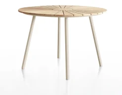 DaneLine Eva Teak Havebord - Ø110 cm - Latte