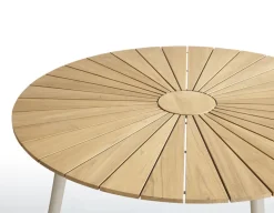 DaneLine Eva Teak Havebord - Ø130 cm - Latte