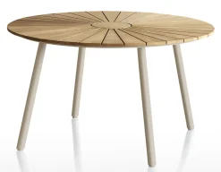 DaneLine Eva Teak Havebord - Ø130 cm - Latte