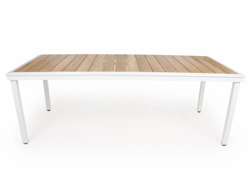 DaneLine Eva Teak Havebord - 102x219 cm - Hvid