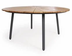 DaneLine Eva Teak Havebord - Ø150 cm - Grå