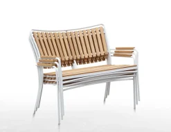 DaneLine Eva Teak Havemøbelsæt m/bænk+2 stole - 90x160 cm - Hvid