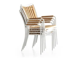 DaneLine Eva Teak Havemøbelsæt m/bænk+2 stole - 90x160 cm - Hvid