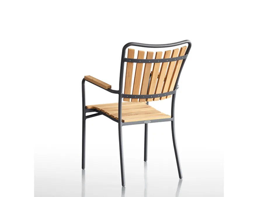 DaneLine Eva Teak Havemøbelsæt m/4 stole - 90x160 cm - Grå