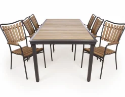 DaneLine Eva Teak Havemøbelsæt - 102x219 cm - Grå