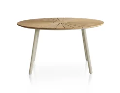 DaneLine Eva Teak Havemøbelsæt - Ø130 cm - Latte