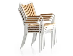 DaneLine Eva Teak Havemøbelsæt - Ø130 cm - Hvid