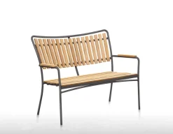 DaneLine Eva Teak Havemøbelsæt m/bænk+2 stole - 90x160 cm - Grå