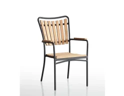 DaneLine Eva Teak Havemøbelsæt m/bænk+2 stole - 90x160 cm - Grå