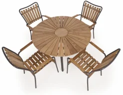 DaneLine Eva Teak Havemøbelsæt - Ø110 cm - Grå