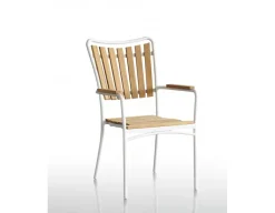 DaneLine Eva Teak Havemøbelsæt m/4 stole - 90x160 cm - Hvid