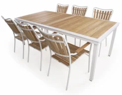DaneLine Eva Teak Havemøbelsæt - 102x219 cm - Hvid