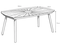 DaneLine Eva Teak Ovalt Havebord - 90x160 cm - Latte