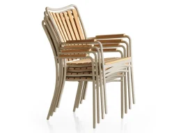 DaneLine Eva Teak Stabelstol - Latte