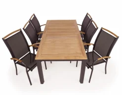 Dina Havemøbelsæt m/6 Stabelstole - 100x200/280 cm