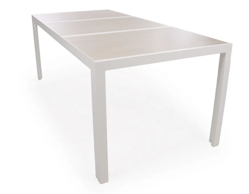 Fanø Fejø Keramik Havemøbelsæt - 90x195 cm - Gråhvid/Beige
