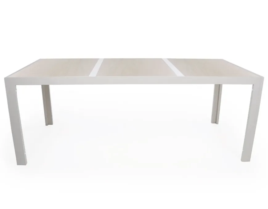 Fanø Fejø Keramik Havemøbelsæt - 90x195 cm - Gråhvid/Beige