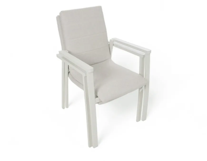 Fanø Fejø Keramik Havemøbelsæt - 90x195 cm - Gråhvid/Beige